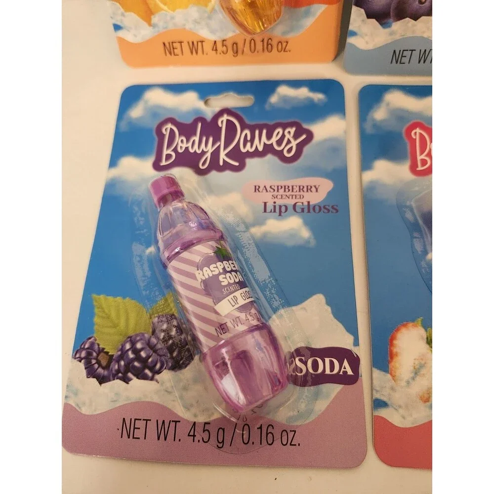 Lot Of 4 Body Raves Soda Scented Lip Gloss